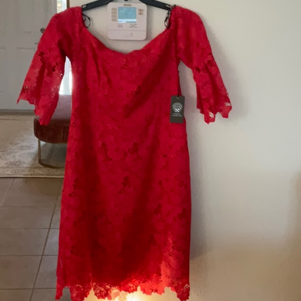 Vince Camuto Vibrant Red Lace Dress